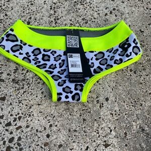 Glidesoul Bikini Bottom XS Leopard Lemon NWT